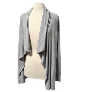 Lilly Pulitzer Elyssa Wrap Gray Modal Longline Open Cardigan Size Large